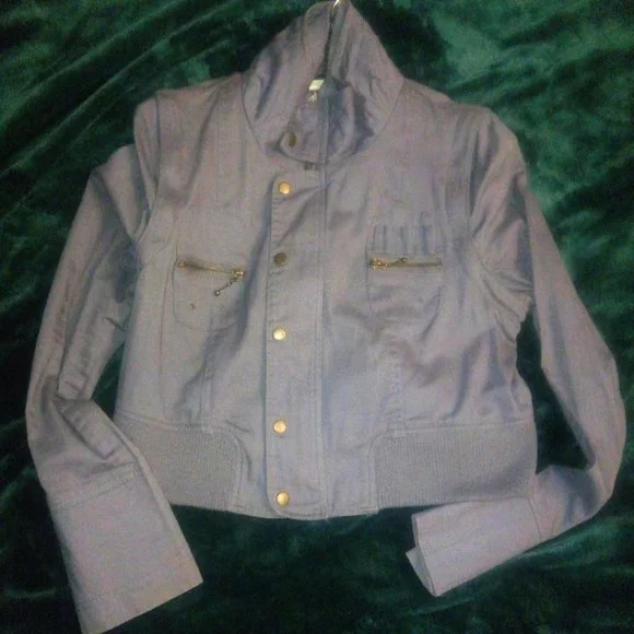 Ali & Kris Convertible Cropped Gray Jacket Sz L - Picture 2 of 15